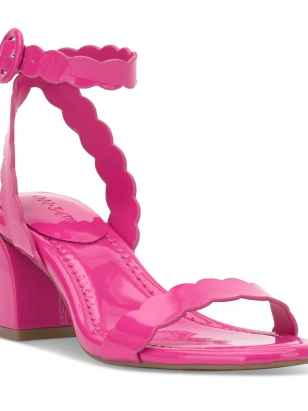 ON 34TH Women's Pathina Scalloped Block Heel Sandals NWOB